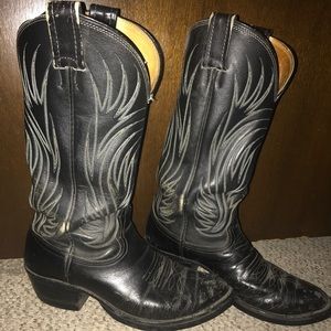 Vintage Leather Pattenerned Nocona Boots